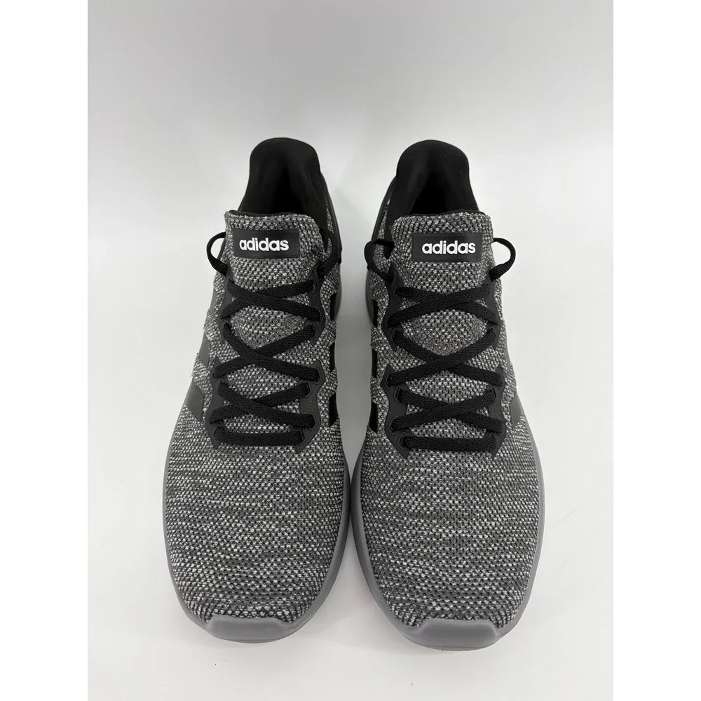 Adidas Cloudfoam Lite Racer BYD, Gray/Black Knit Running Shoes, Men 8.5